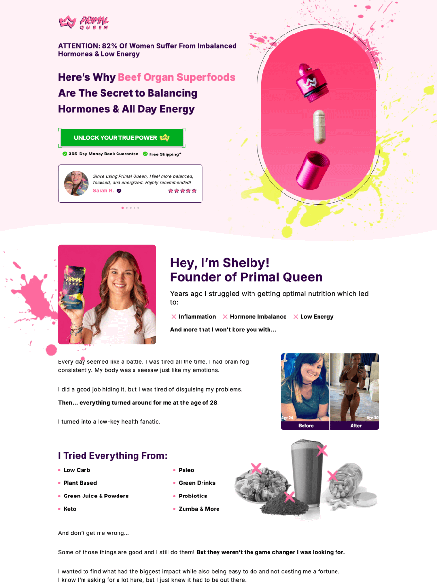 Primal Queen - Replo Landing Page Template product image (1)
