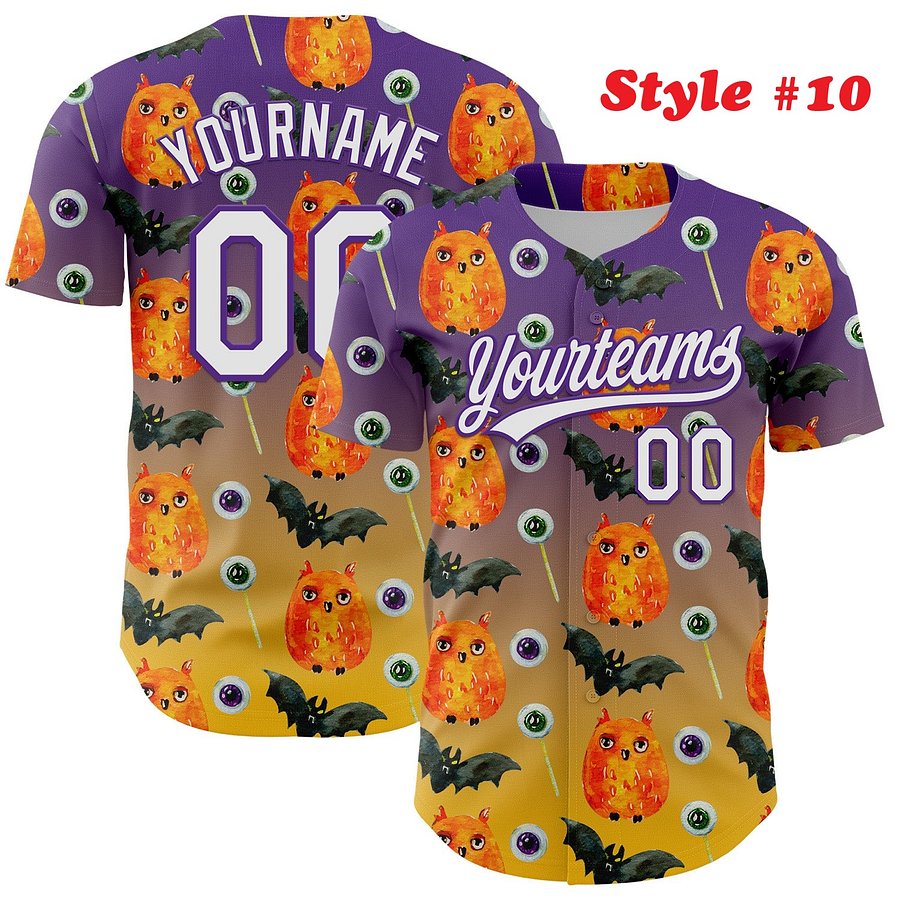 Authentic Baseball Jersey, Custom Baseball Jersey, Personalized Sport Jersey, Colorful, Number, 3D Super Cute, Gift , Romantic product image (185)