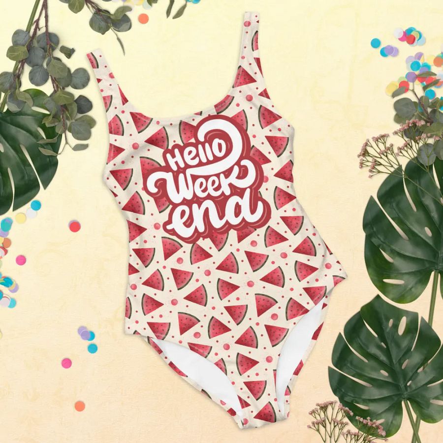 Hello Weekend Watermelon All Over Print Swimsuit product image (9)