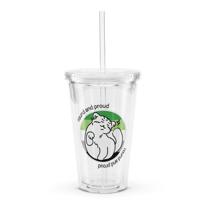 Round and Proud Manul Aromantic Version - Transparent Cup & Straw product image (1)