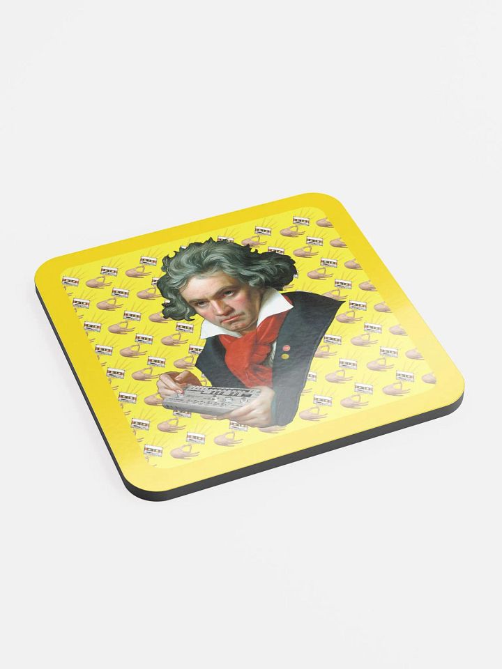 Roland van Beethoven by Frank Fonik, Techno EDM Glossed Cork Coaster product image (1)