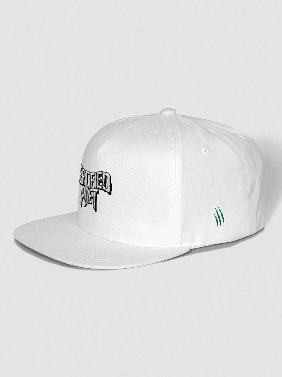 "Certified Poet" (Green Scars) Yupoong Flat Snapback Cap product image (2)