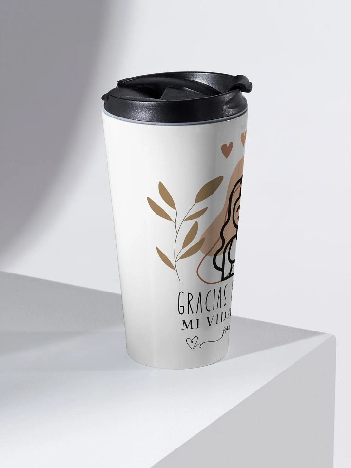 Boho Gracias (Thank you in Spanish) Design steel travel mug product image (2)