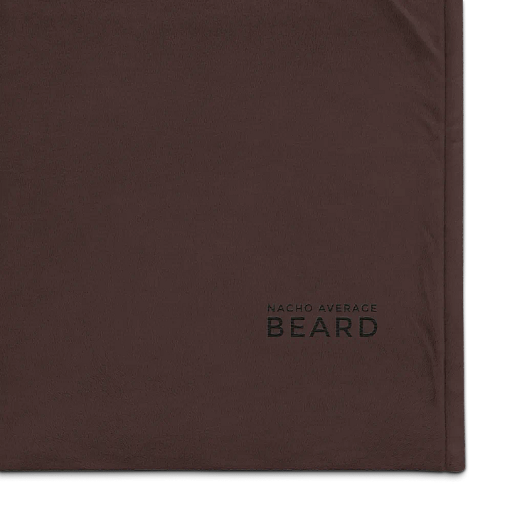 Nacho Average Beard Embroider Sherpa Blanket (Brown/ Black) product image (1)