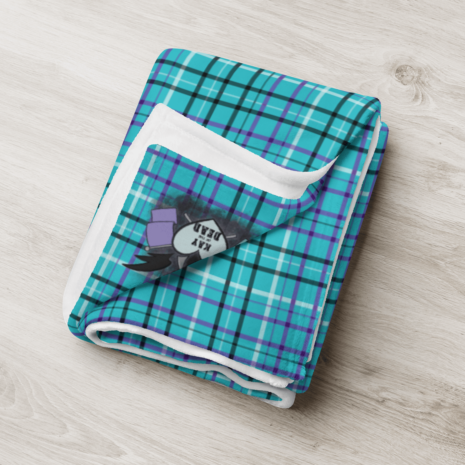 Teal Plaid Throw Blanket product image (4)