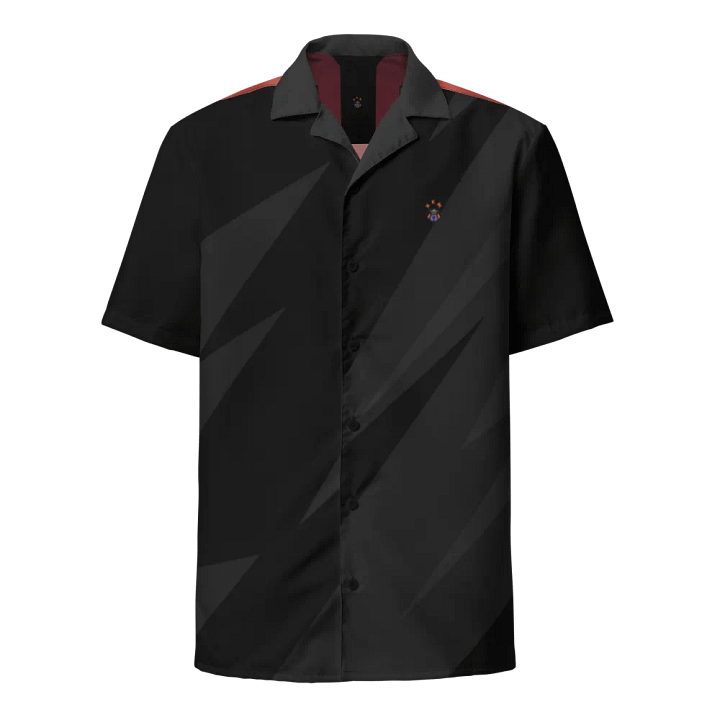 Two Tone Black and Red Blessed by God Button-up Shirt product image (2)