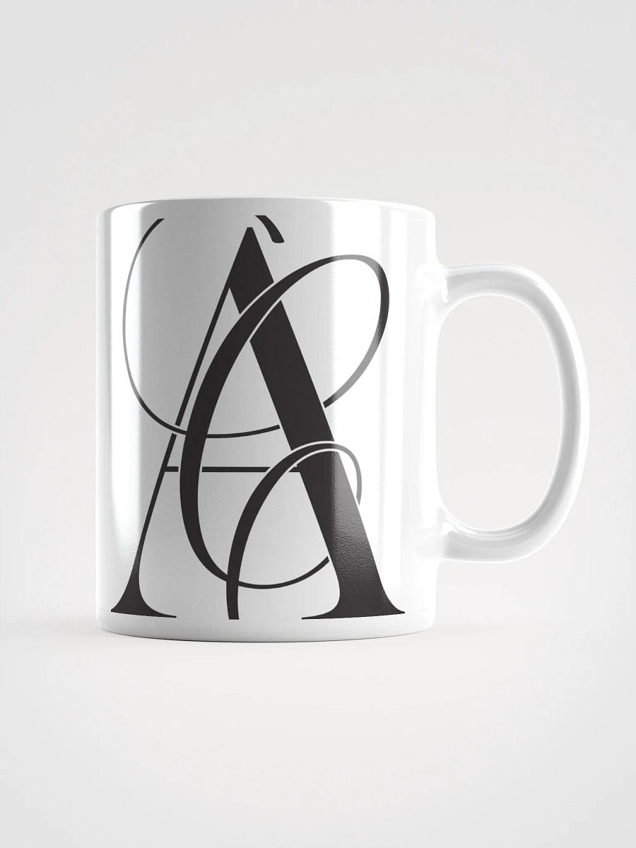 Elegant A Calligraphy White Glossy Mug (Black) product image (1)
