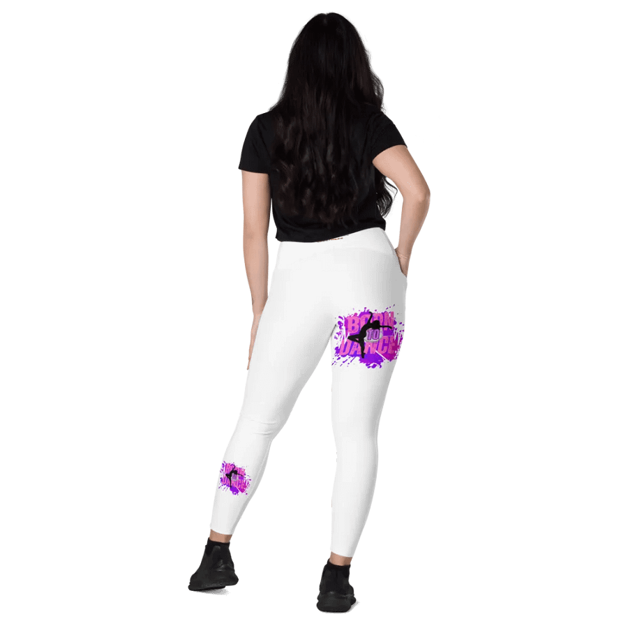 Born to Dance Her Silhouette White with prints Leggings product image (11)