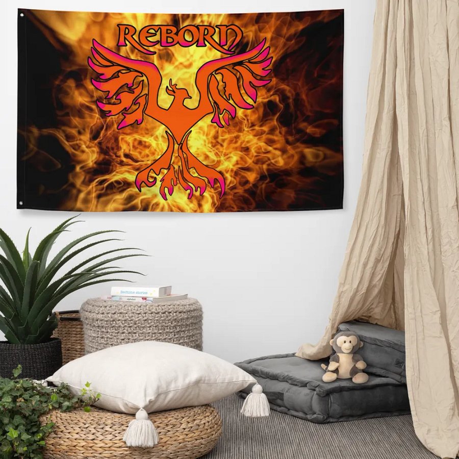 Fire Reborn Phoenix All-Over Flag product image (5)