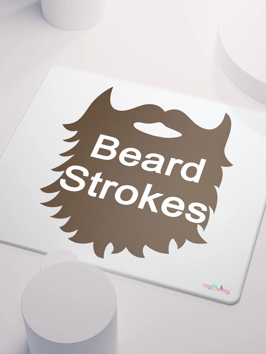 Brown Beard Strokes Gaming Mouse Pad (White) product image (3)