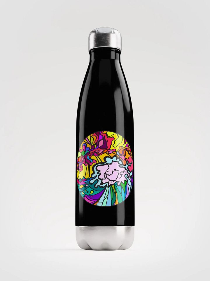 Vibrant Stained Glass Water Bottle - Wave at Sunset product image (2)