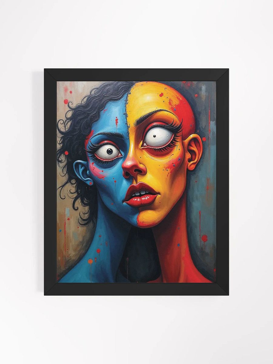 Surreal Split-Face Portrait Framed Print product image (4)