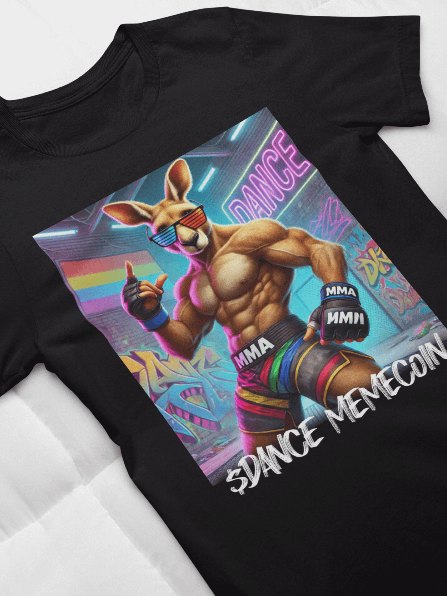 KUNG POW - DANCE MEMECOIN - PREMIUM TEE - BLACK product image (1)