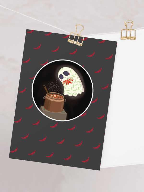Little Ghost Chili Chef - Greeting Card product image (1)