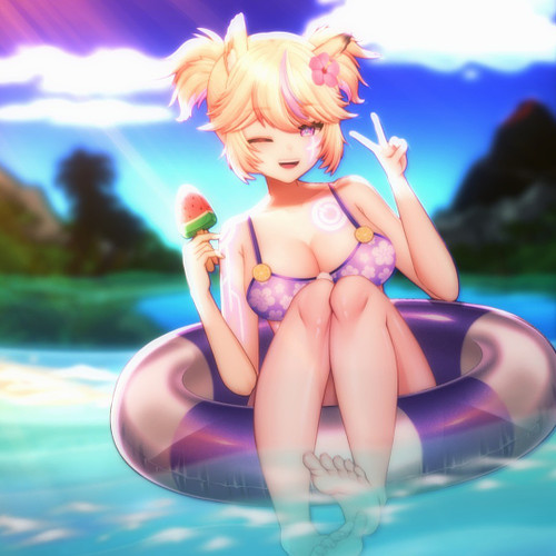 Someone made a really cute beach floatie asset a little bit early... and I'm addicted to making these silly pictures right no...