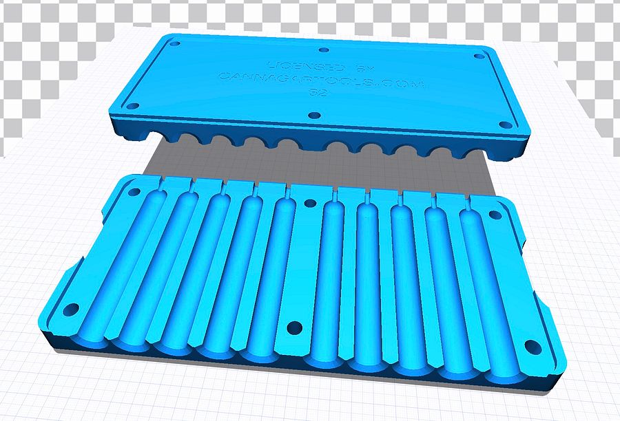 3D Printable Files - RoundCap Stackable V3 10 Slot Cannagar Molds product image (1)