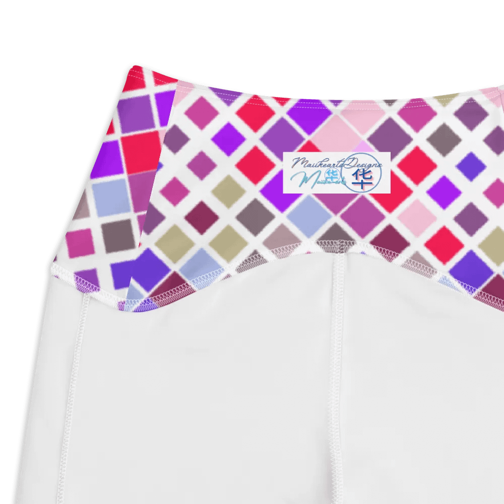 Colorful Square Pattern Design Leggings with Pocket - v1 product image (7)