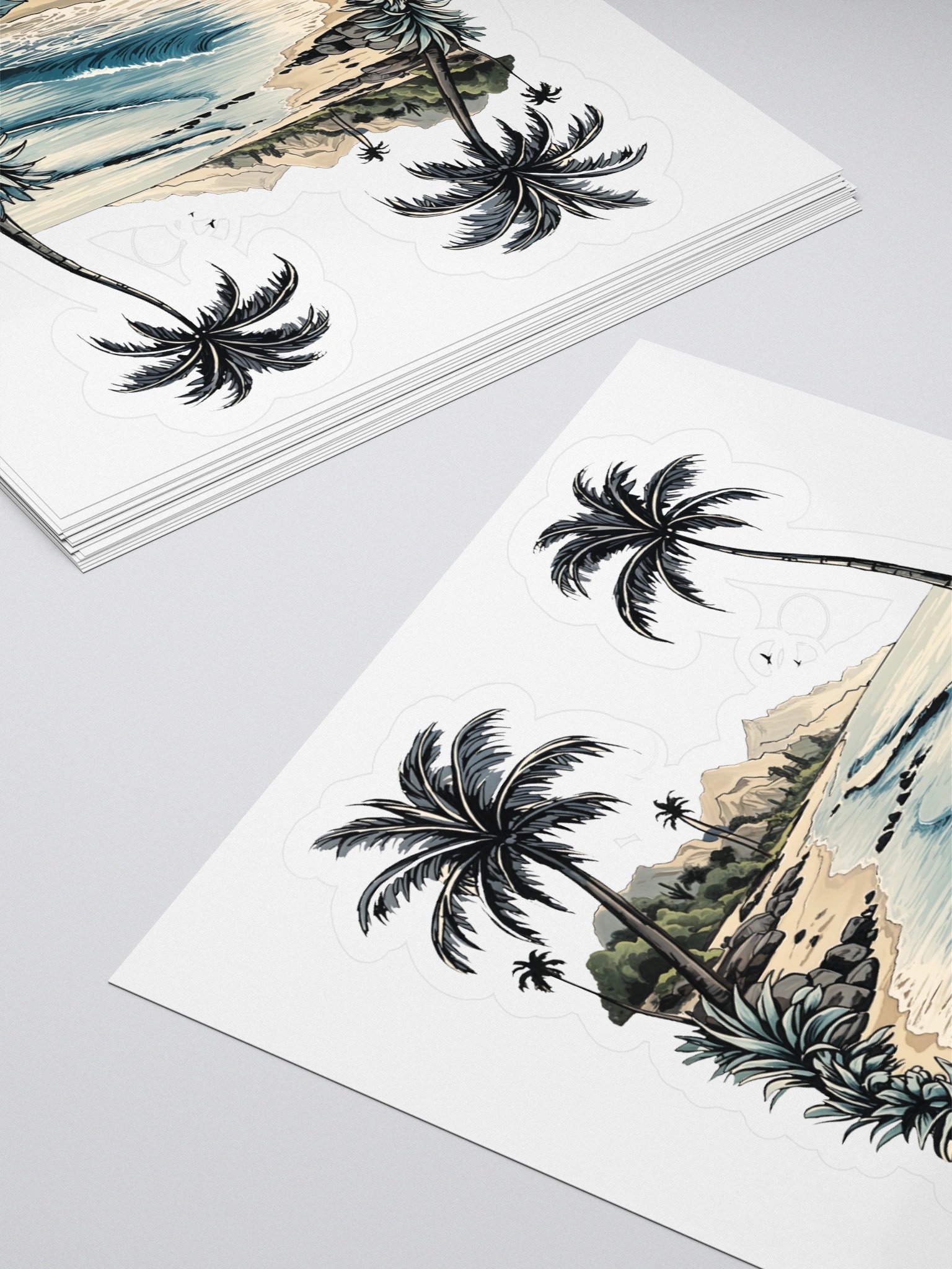 Tropical Island with Palm Trees, Sticker product image (4)
