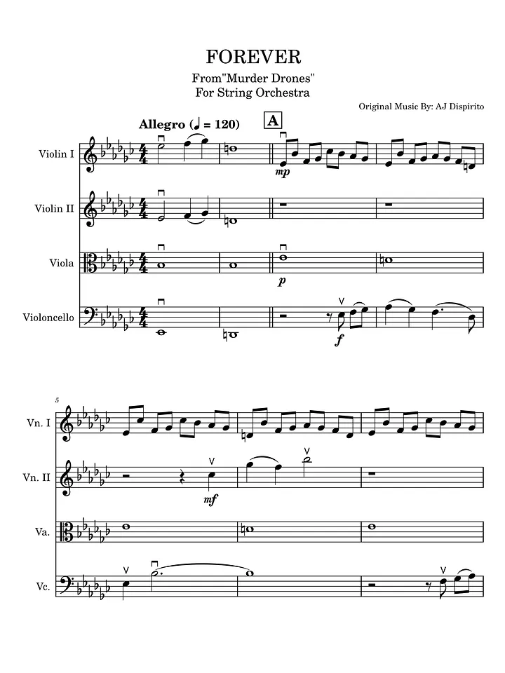 FOREVER (From "Murder Drones") Orchestra Cover Sheet Music product image (1)