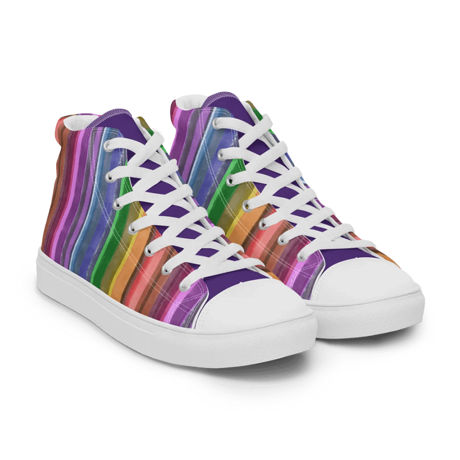 Cool Gouache Women's High-Top Canvas Shoes product image (19)