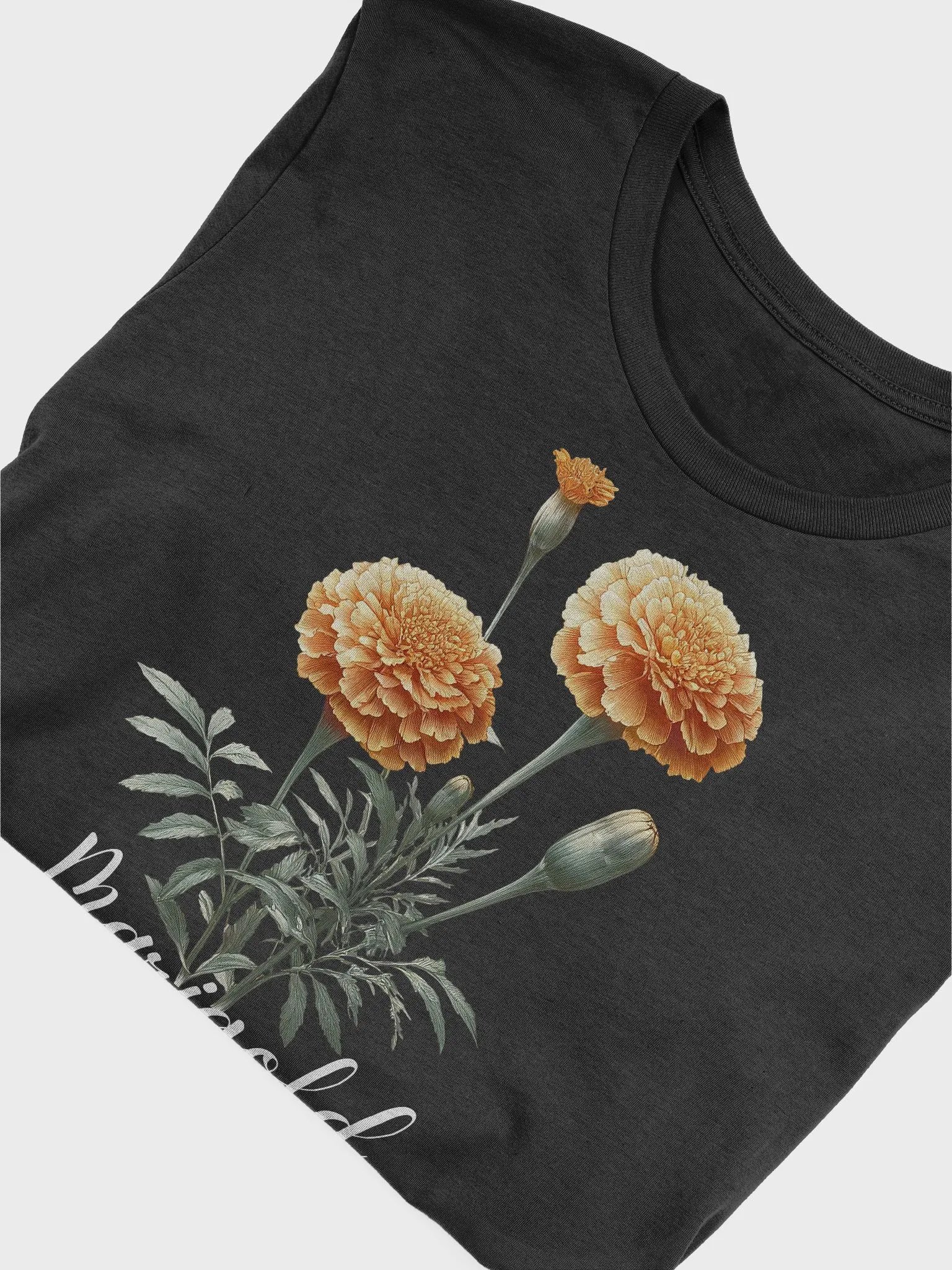 Marigold Birth Month Flower Tee: Reflecting Passion, Creativity, Courage: Perfect October Gift for Her product image (4)