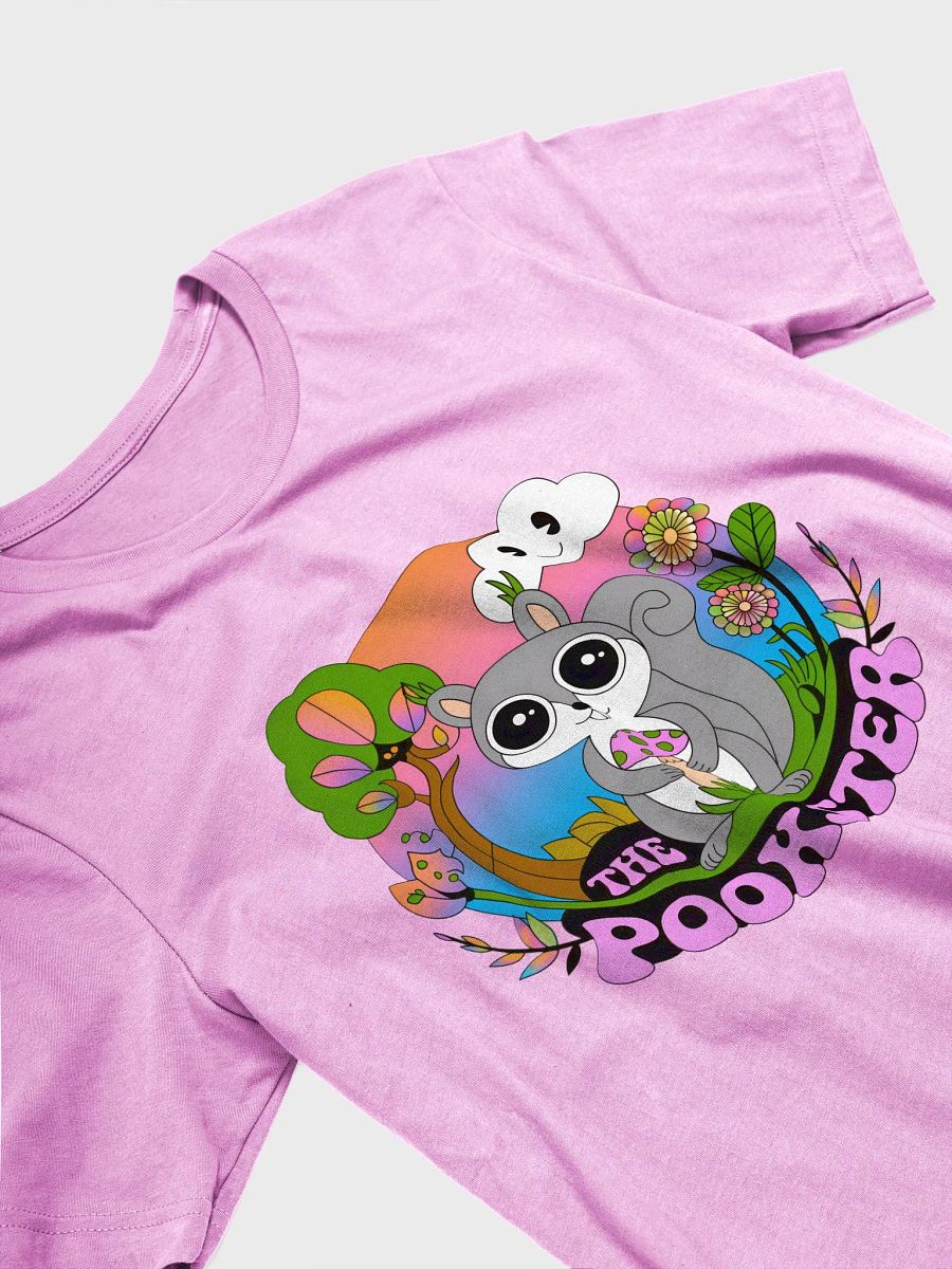 Supersoft and flattering lightweight tee: The Pookster in la la land with mushrooms and smiley clouds! product image (3)
