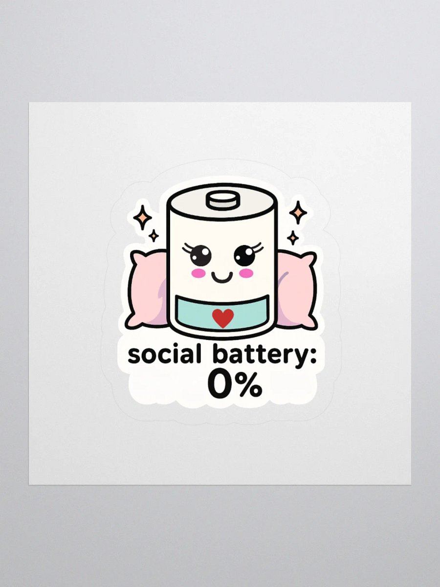 Social Battery 0% Sticker product image (2)