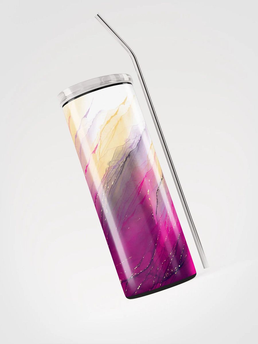 Bumblebee Blush: Pink & Yellow Gold Whispers Tumbler product image (3)