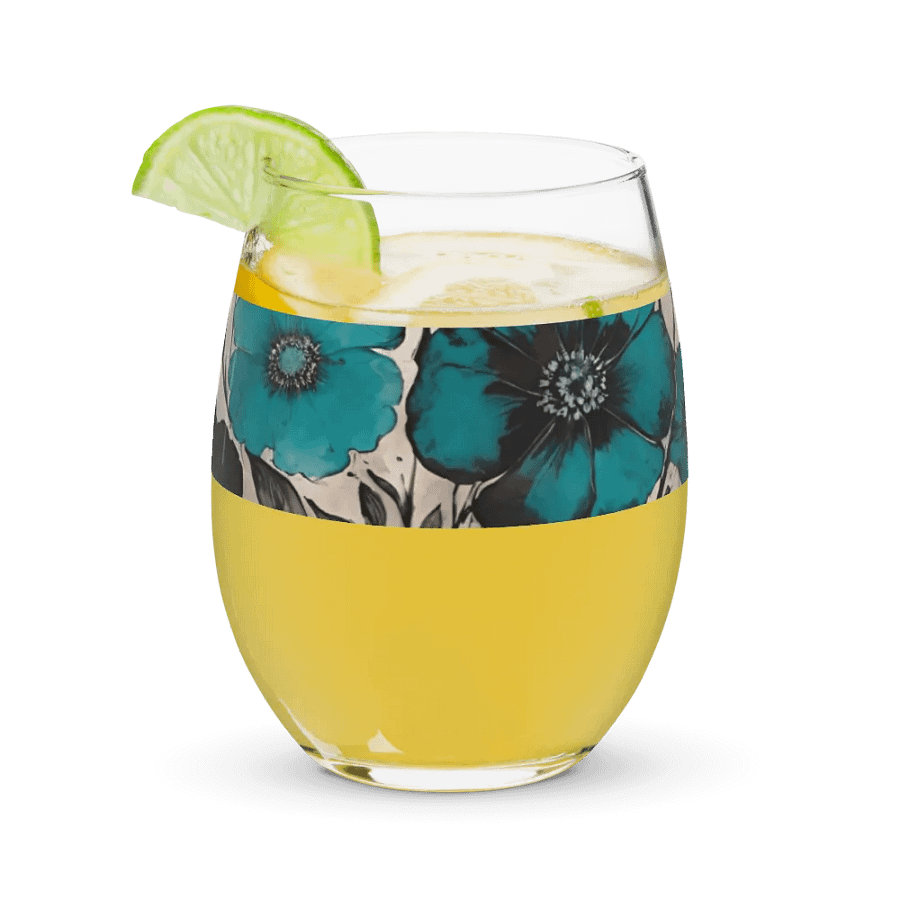 Vintage Floral Stemless Wine Glass product image (9)