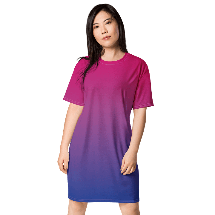 Bisexual Pride Gradient T-shirt Dress product image (1)