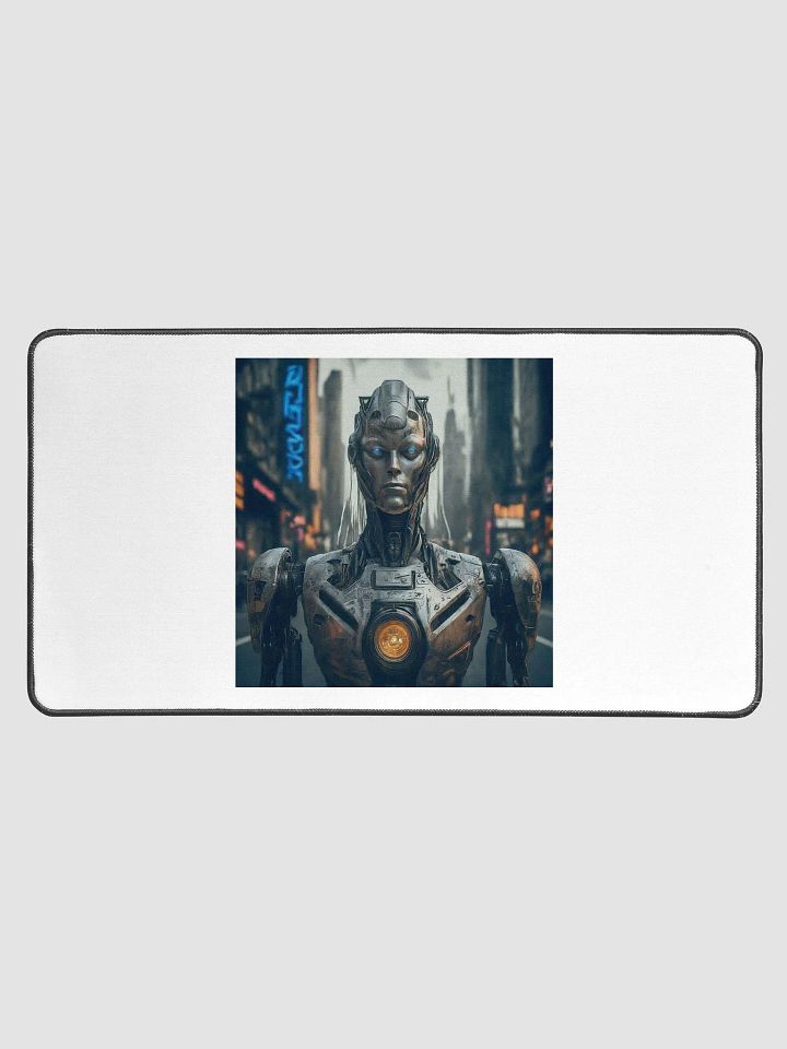Neon Cyborg City Desk Mat product image (1)