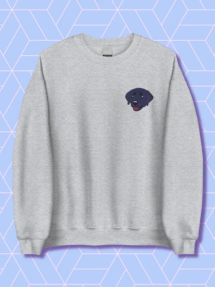 Happy Black Labrador Retrievers Pup Embroidered Crewneck Sweatshirt product image (1)