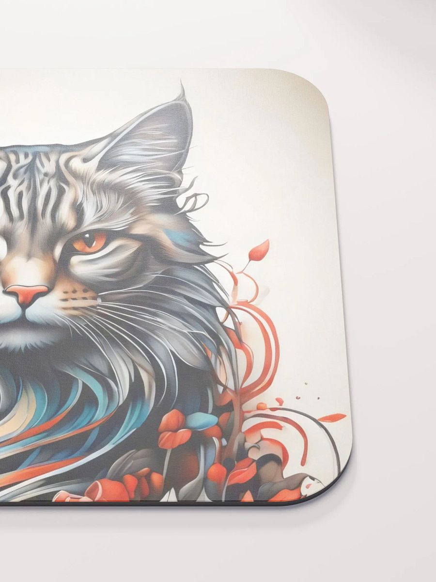 Cat with Fiery Florals Mouse Pad product image (6)