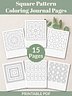 Printable 15-Page Geometric Pattern Coloring Journal