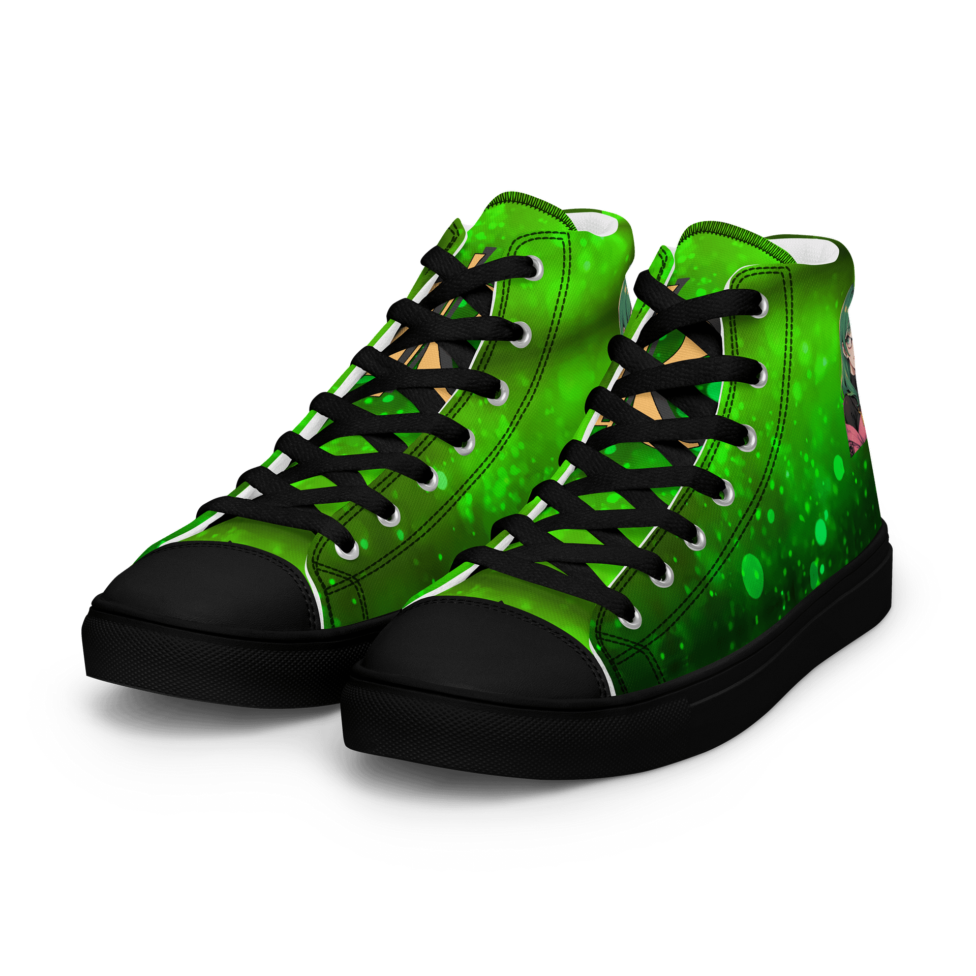 (Green WAIFU) K Women's High Top Canvas Shoes product image (6)
