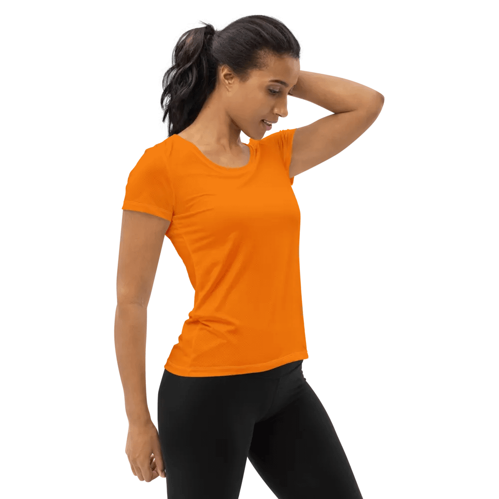 Plain Color Orange Athletic T-Shirt product image (4)
