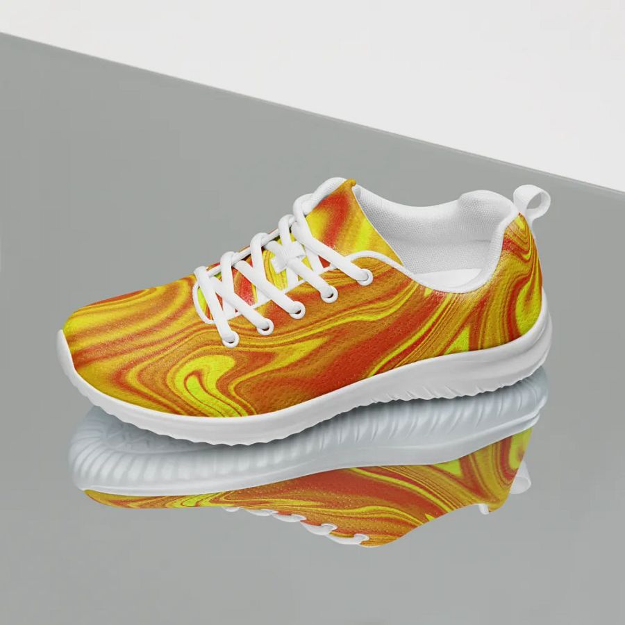 Women's Athletic Shoes - Yellow and Red Digital Fluid Art product image (12)