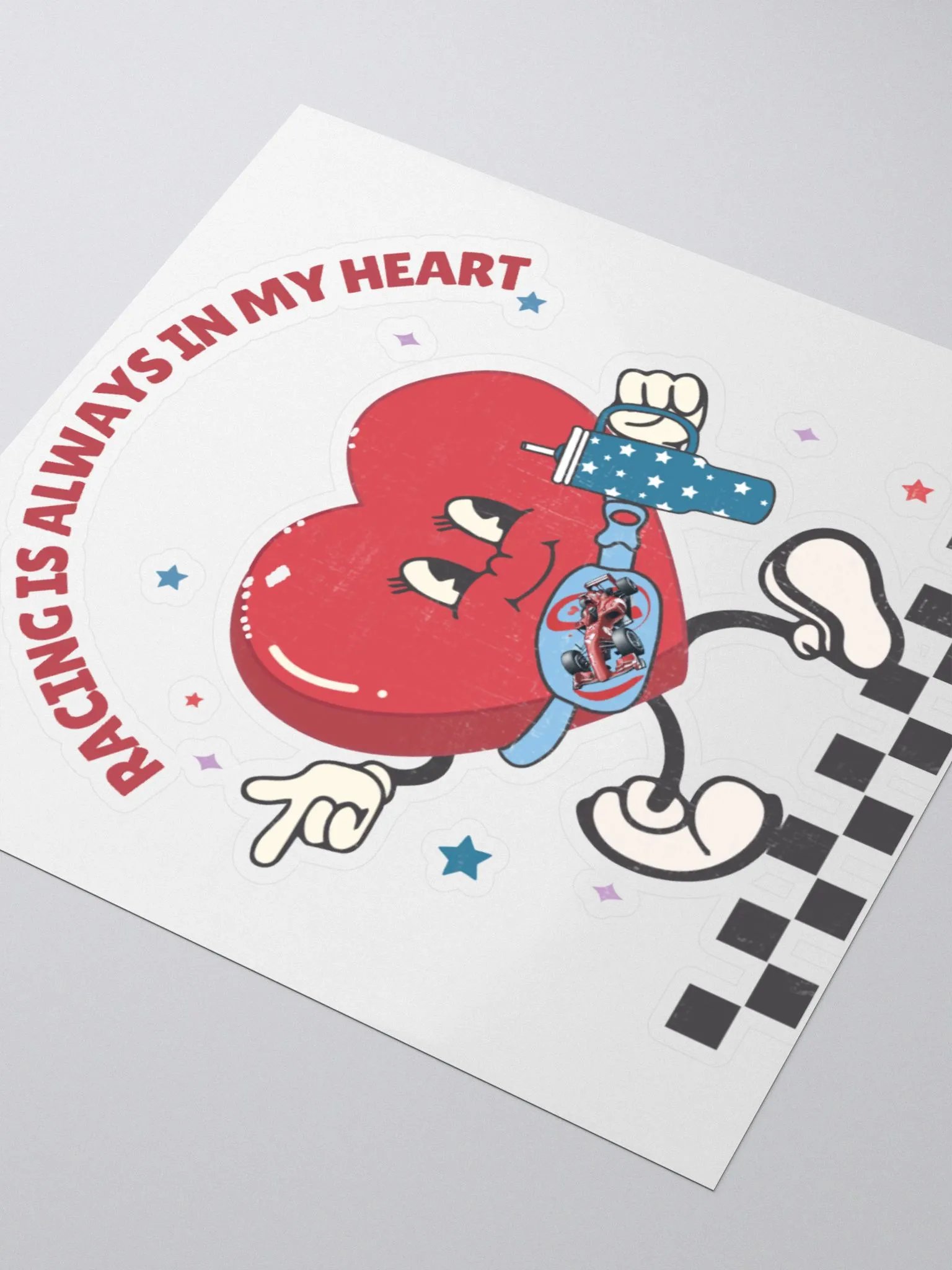 Racing Heart Kiss Cut Stickers product image (3)