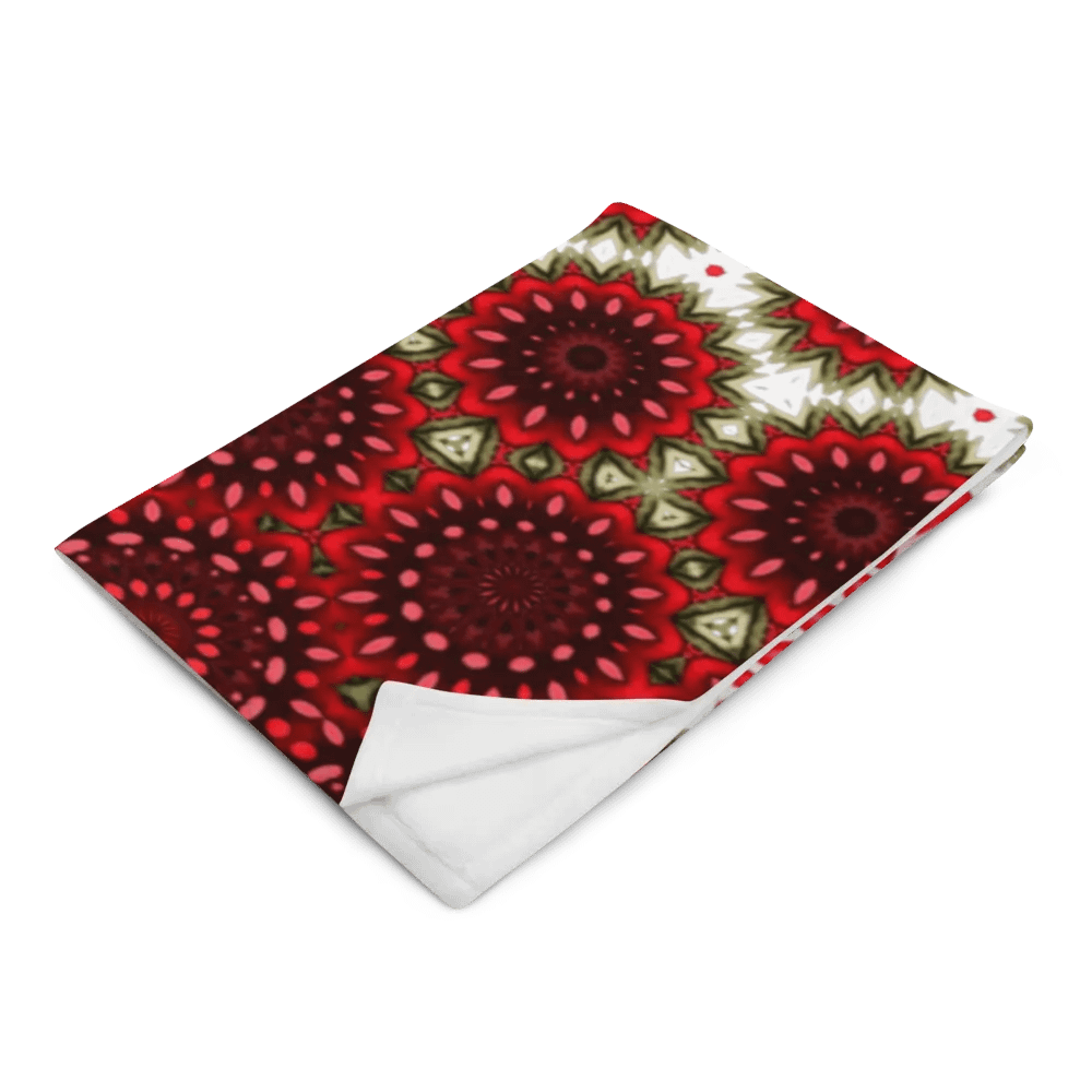 Red Green & White Daisy Throw Blanket product image (4)