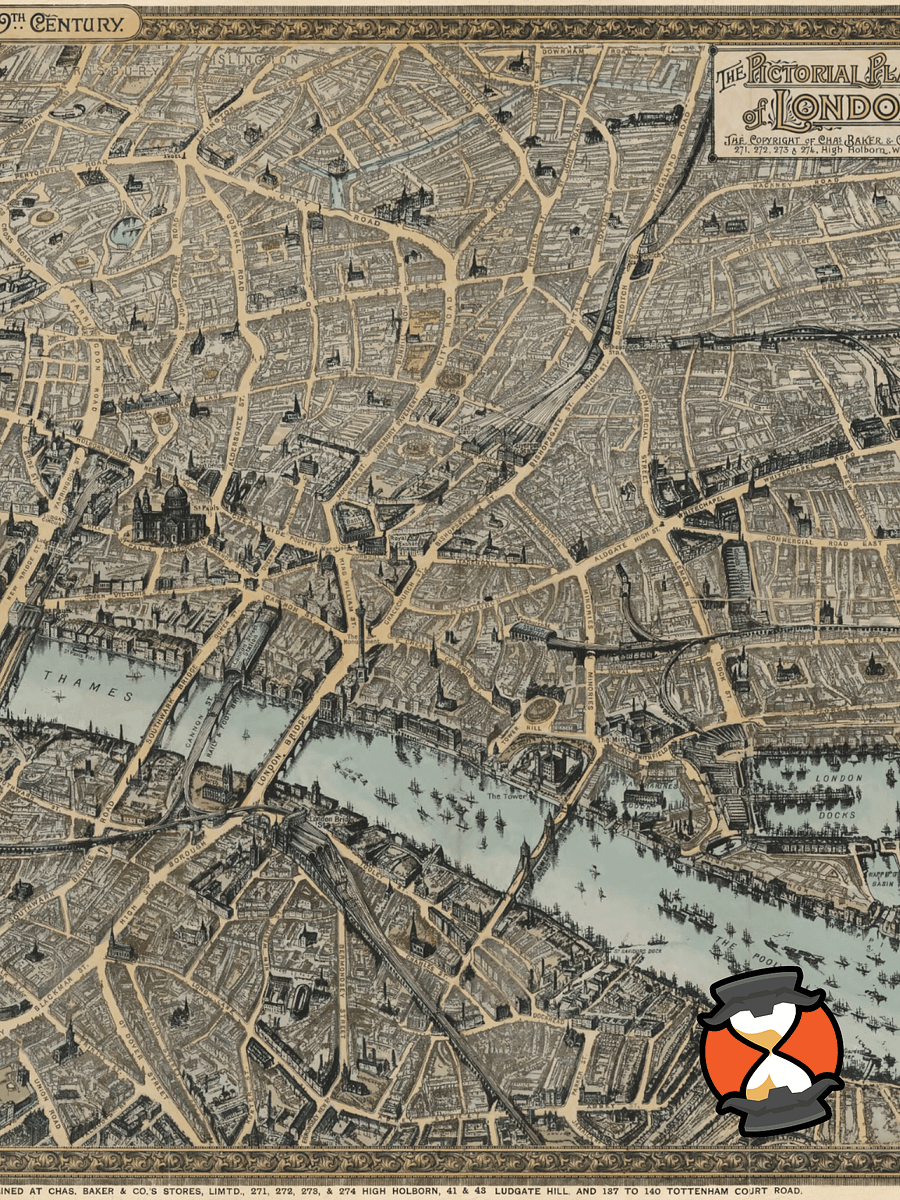 London 1877 Poster Print – Hand-Drawn Historic City Map (Unframed) product image (3)