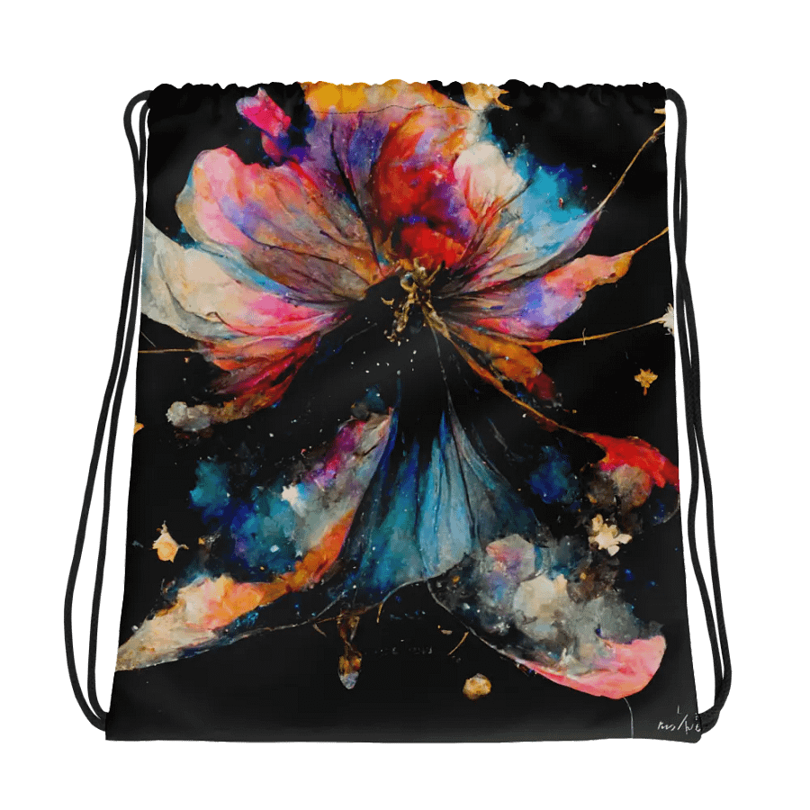 Cosmic Blossom Drawstring Bag product image (1)
