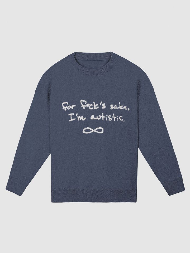 FFS, I'm autistic. (lg. design, navy and white) knitwear relaxed crewneck product image (3)