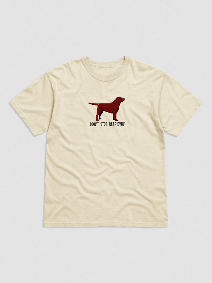 Don't Stop Retrievin' T-Shirt(Embroidered) of a Labrador Retriever(Chocolate) product image (33)