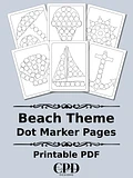 Printable Dot Marker Beach Coloring Pages product image (1)