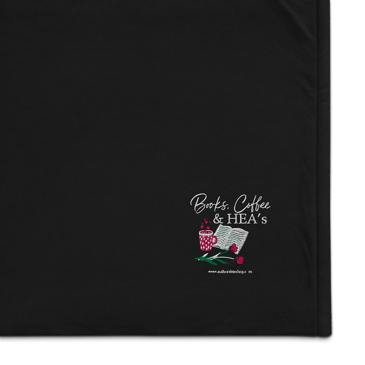 Books, Coffee & HEA's Cozy Moments Embroidered Sherpa Blanket product image (1)