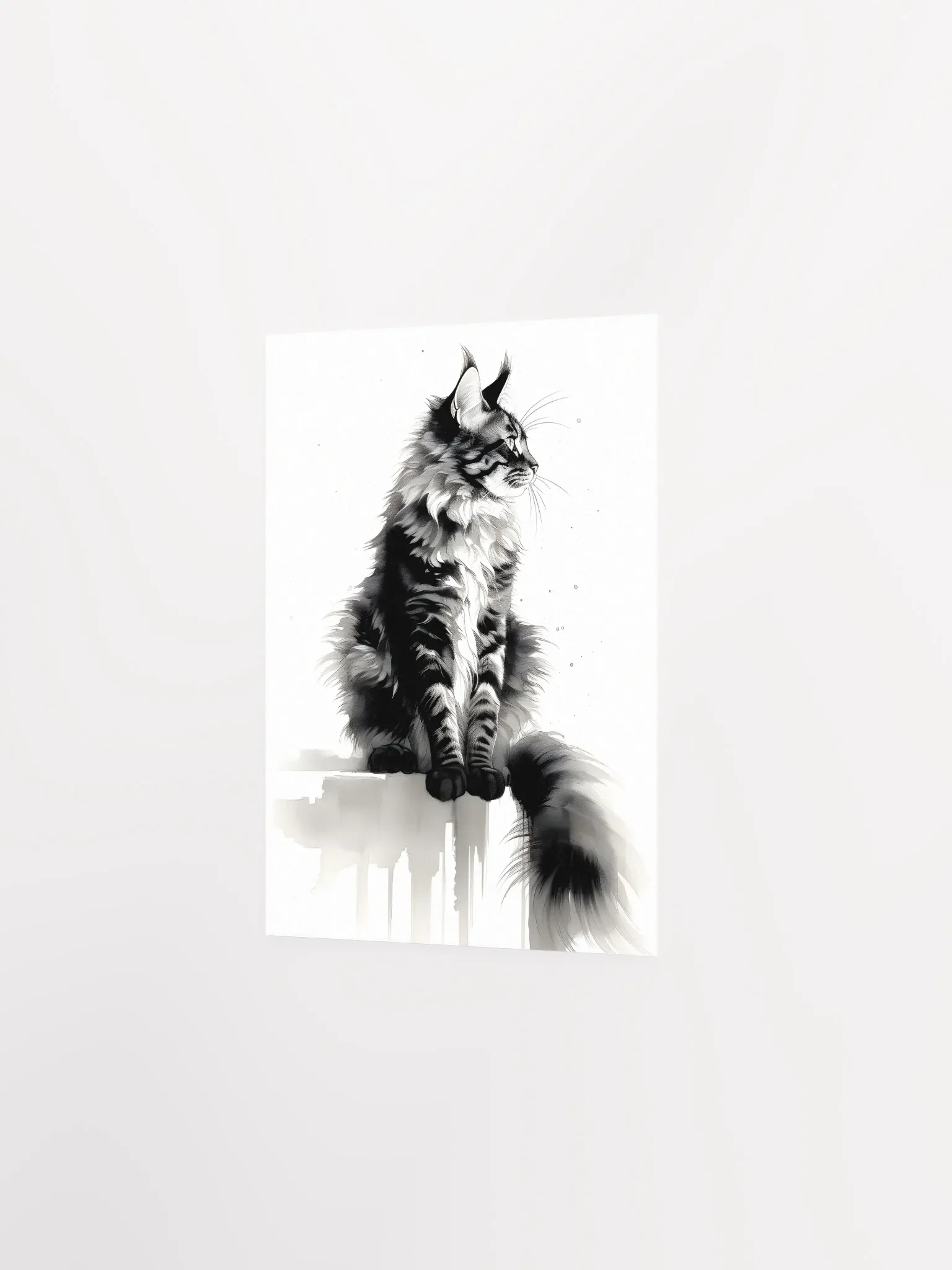 Maine Coon Ink Art Poster – Elegant Cat Print product image (2)