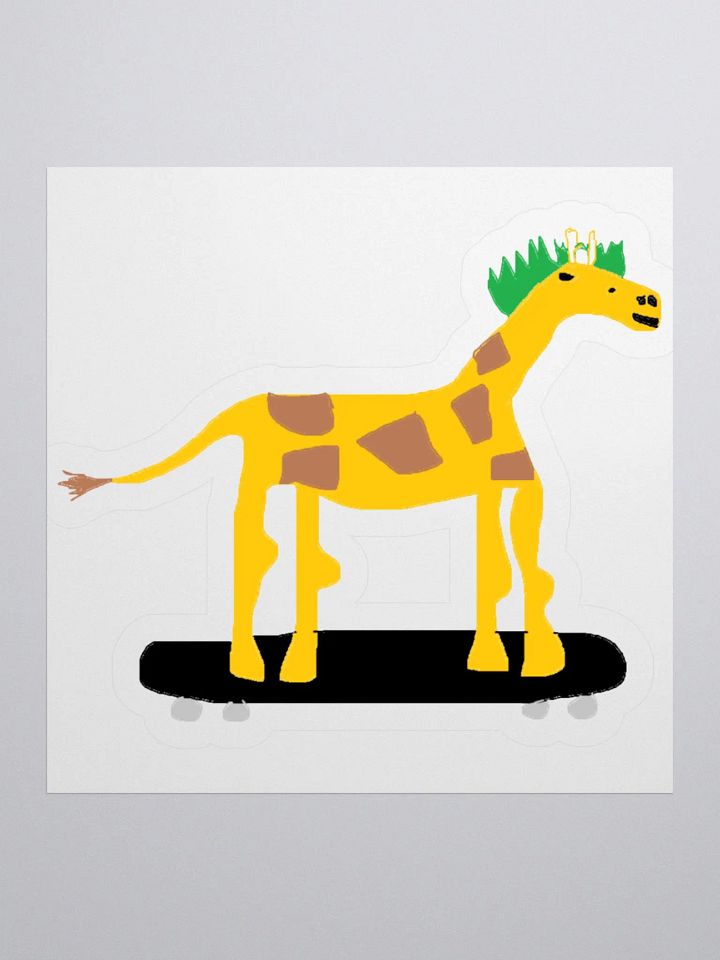 Giraffe on Skateboard Sticker product image (2)