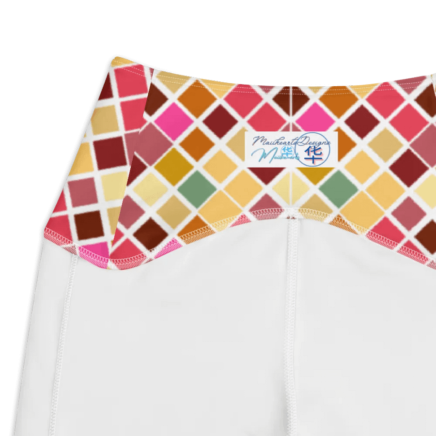 Colorful Square Pattern Design Leggings with Pocket - v8 product image (7)