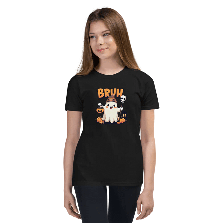 Spooky Ghost Bruh Halloween Youth T-Shirt product image (6)