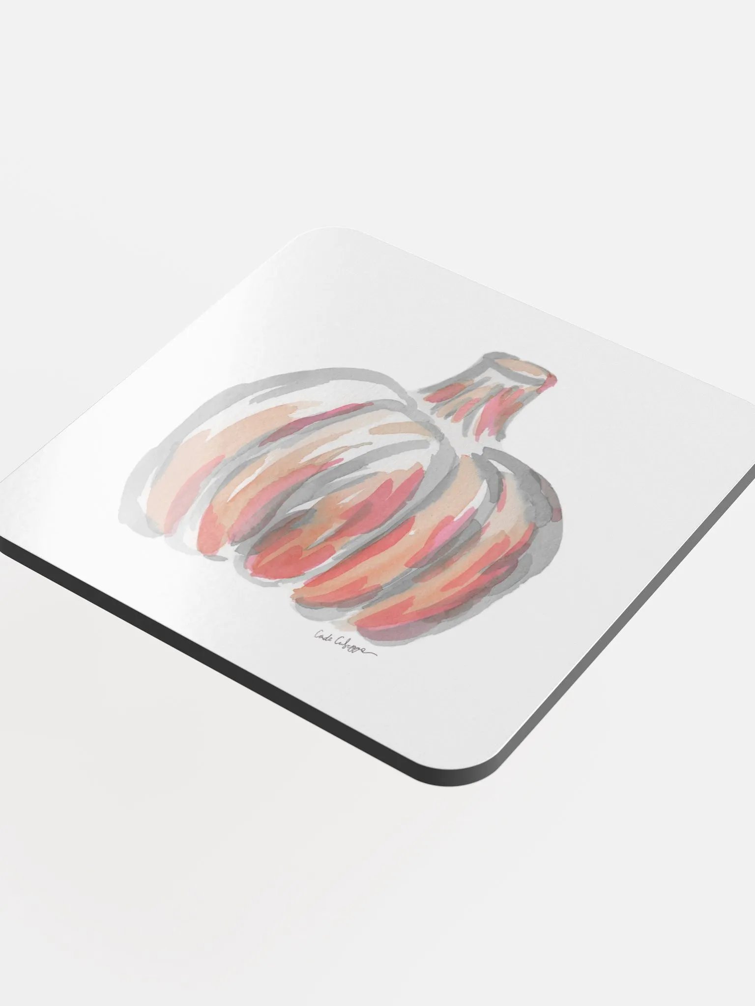 Watercolor Pumpkin Glossed Cork Coaster 2 product image (4)